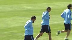 Mario Mandzukic ya se entrenó ayer con su nueva máscara