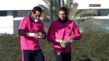 Así fue la última práctica del año de Claudio Bravo