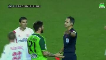 Roja directa a Planas en el 20’ por cortar con dureza una contra