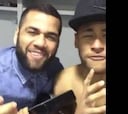 Neymar y Dani Alves celebran cantando 'a lo Nicky Jam'