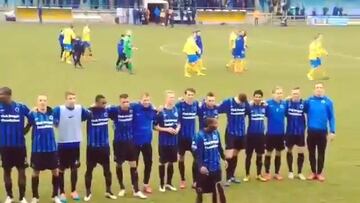 José Izquierdo lidera las arengas de la hinchada belga