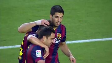 Xavi, un maestro de la dejada de tacón: de Villa a Luis Suárez