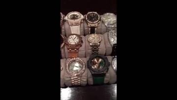 Mayweather mostró su gran colección de relojes lujosos