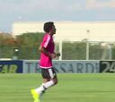 Primer entrenamiento de Cuadrado en la Juventus