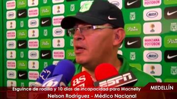 Macnelly, con un esguince de rodilla y 10 días de incapacidad