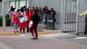 Chile llegó a Perú en silencio y resguardado por la policia