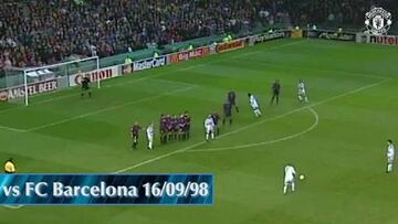 Los 7 golazos de Beckham en el Manchester United