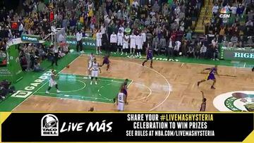 Kobe regala este triple al Garden para acabar con los Celtics