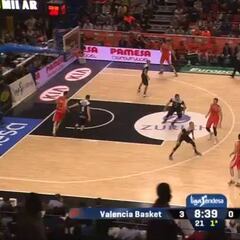 El Valencia Basket arrasa a un Dominion Bilbao desaparecido