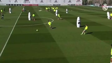 Man of the moment Lucas nets sweet curling strike in training