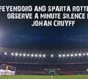 Feyenoord and Sparta Rotterdam honour Cruyff