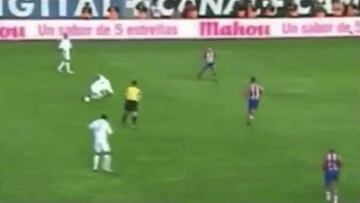 Collectors' item: Zizou tries to control ball - and falls over