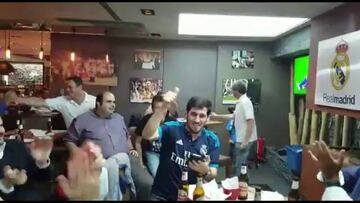 Así celebraron en la Peña del Madrid en Santiago: ¡Por fin!