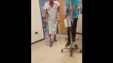 Sebastián Ubilla dio sus primeros pasos tras operación