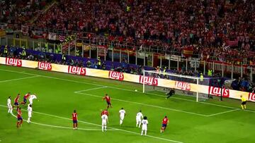 El penal que falló Griezmann desde 10 sectores del San Siro