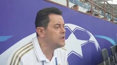 Tomás Roncero in the San Siro singing Madrid's Décima anthem