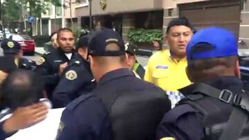 Altercados entre la policía y los aficionados merengues