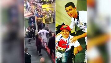 Cristiano atendi¨® a varios discapacitados en San Siro