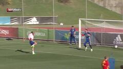 Sergio Ramos scores, celebrates with Spain teammate Jordi Alba