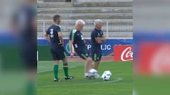Roy Keane plays prank on goal-keeping coach