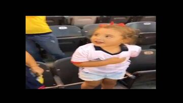 ¡Emocionante! Así entona la hija de James el himno de Colombia