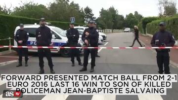 Antoine Griezmann gifts match ball to killed policeman's son
