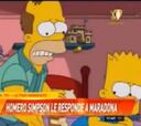 Maradona le declara la guerra a Los Simpsons, y le responden