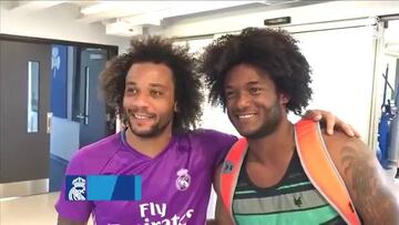Marcelo conoce a su doble:¿quién juega mejor al fútbol?