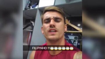 Griezmann canta el cumpleaños feliz a Filipe