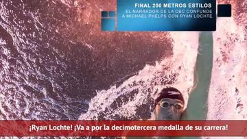 El fallo de una era: ¡Narrador confunde a Phelps con Lochte!