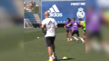 Tremendo golazo de Ramos en el entrenamiento del Real Madrid