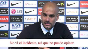 Guardiola sobre el codazo: "Soy nuevo, no sé como funciona"