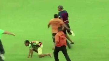 Pitch invaders tackle Neymar to ground at Brazil training