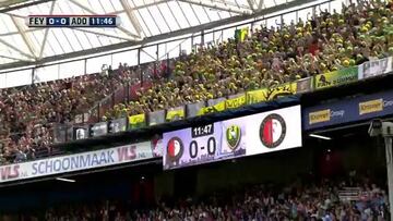 ADO supporters shower Feyenoord fans with cuddly toys