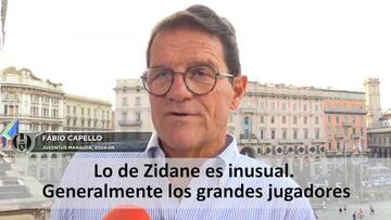 Fabio Capello, sorprendido por el desempeño de Zidane
