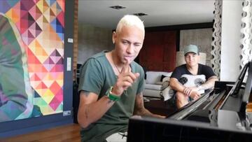 Stick to the day job! Neymar makes his musical debut...