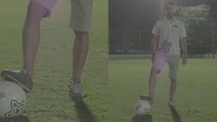 Xavi wants to coach but here he just shows off his skills