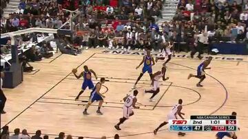 La sincronización perfecta: Curry sirve, Iguodala vuela