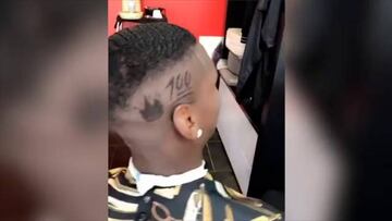 Paul Pogba's new emoji-themed haircut...