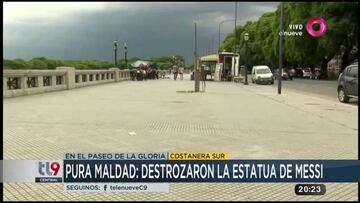 Destruyen estatua de Lionel Messi en Buenos Aires