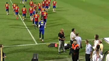 Alba Carrillo la l赤a en el entrenamiento de la Selecci車n espa?ola de f迆tbol
