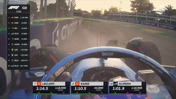 Secuencia del accidente de Alonso cuando mejor estaba