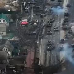 Un dron capta la emboscada ucraniana a tanques rusos