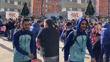 La llegada del Atlético de Madrid a Oviedo para el partido de Copa del Rey