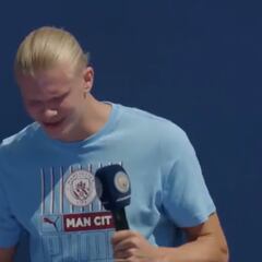 Lo de Haaland en su presentación fue apoteósico: parecía un niño pequeño