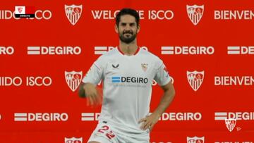 Isco iba a dar sus primeros toques como sevillista y pas¨® esto: su gesto lo dice todo