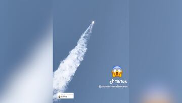 Otra toma de la explosi¨®n del cohete ¡®Starship¡¯: en el 1:04 es el momento clave del fallo