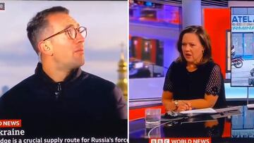 Terrorífico: el momento en que caen los misiles en Kiev durante una conexión de la BBC