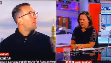Terror¨ªfico: el momento en que caen los misiles en Kiev durante una conexi¨®n de la BBC