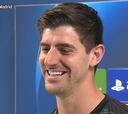 Courtois y el tifo con su famosa frase: a los atléticos no les va a gustar